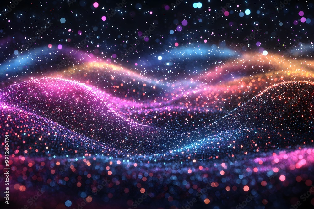 Poster vibrant waves of light and particles create color