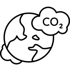 Carbon Dioxide emissions Icon, CO2