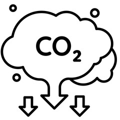 Carbon Dioxide emissions Icon, CO2