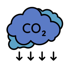Carbon Dioxide emissions Icon, CO2