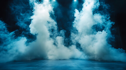 Obraz premium Stage filled with swirling red smoke, creating a dramatic and intense atmosphere