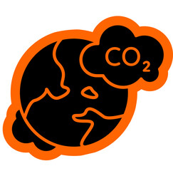 Carbon Dioxide emissions Icon, CO2