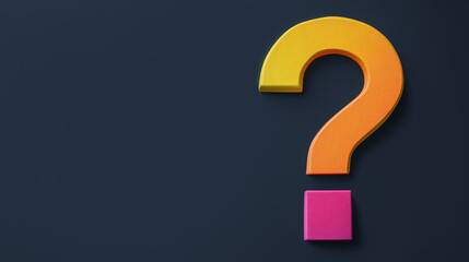 Colorful Abstract Enigma, a vibrant question mark emerges from a dark backdrop, symbolizing the allure of mystery and the journey of exploration in thought and creativity.