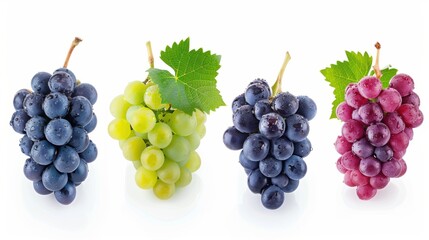 Fototapeta premium A bunch of grape fruit isolated over white background