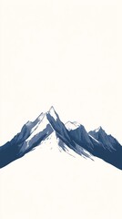 Fototapeta premium Silhouette géométrique de montagnes sur fond blanc, fond d'écran téléphone