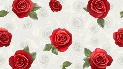 Beautiful Floral Design with Red and White Roses for Decoration