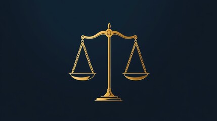 Classic justice scales icon, symbolizing fairness and equality, with a modern, simplified look
