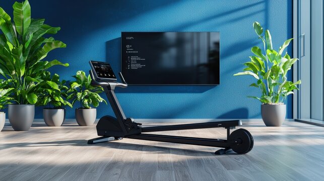 Modern Rowing Machine in Stylish Home Gym