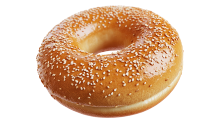 Fresh bagel and sweet donuts isolated on a white background