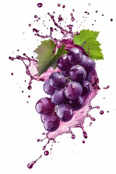 Fresh grape fruit with water splashes