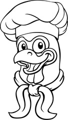A chicken chef hat cartoon rooster cockerel bird mascot