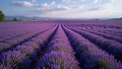 Fototapeta premium Aerial View of Lavender Field in Full Bloom