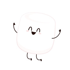 Marshmallow cartoon. marshmallow character design. Marshmallow vector.