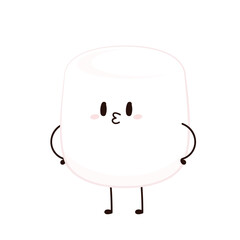 Marshmallow cartoon. marshmallow character design. Marshmallow vector.