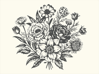 Minimalist flower art simple floral design