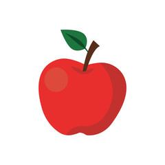 Fototapeta premium red apple vector isolated on white 