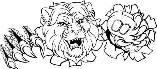A lion gamer with video game controller sports team animal mascot