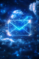 digital email notification for business ideas with isolated background generated by AI