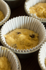 Photograph of muffin dough ready to go in the oven.