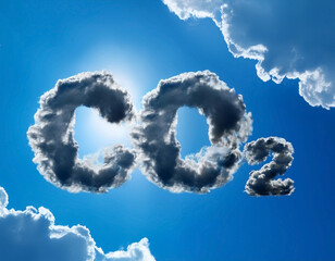 Naklejka premium CO2 emissions - formula made from smoke or clouds