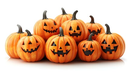 Jack-o-lantern pumpkin, carved with a scary face, is a classic Halloween decoration