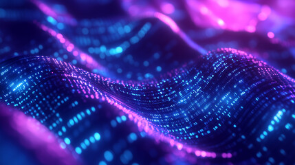 Futuristic Data Stream, Neon Digital Wave