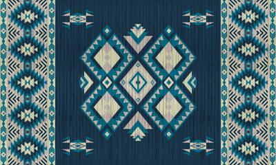 American tribal ethnic native pattern.Traditional Navajo,Aztec,Apache,Southwest and Mexican style fabric pattern.Abstract vector motifs pattern.For fabric,clothing,blanket,carpet,woven,wrap,decoration