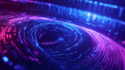 Futuristic Data Stream, Neon Digital Wave