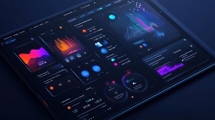 A user interface mockup using glassmorphism, with semi-transparent panels and frosted glass