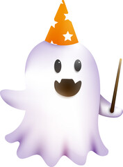 Cute spirit ghost Halloween decoration graphic design element, PNG file no background