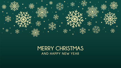 Merry Christmas and happy new year banner background. Winter snowflakes vector background