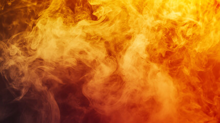 Fototapeta premium orange and yellow smoke swirling on a stage, creating a warm and lively atmosphere