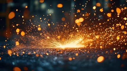 Naklejka premium Dynamic Spark Explosion with Radiant Light Effects