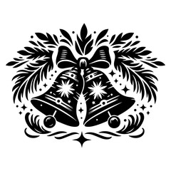 Christmas Bells Silhouette Vector Illustration