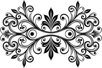 Black and white floral ornament