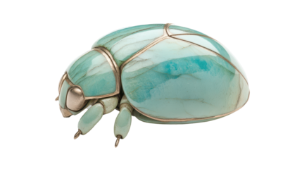 A blue bug with a silver head and legs