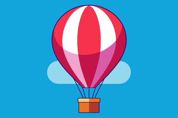 Vector colorful hot air balloon flat silhouette