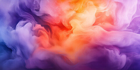 Fototapeta premium Abstract swirl of vibrant purple and orange smoke blending together, creating a dynamic and ethereal visual effect