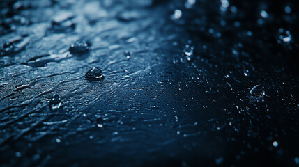 Soothing Rain: Dark Blue Background with Raindrops