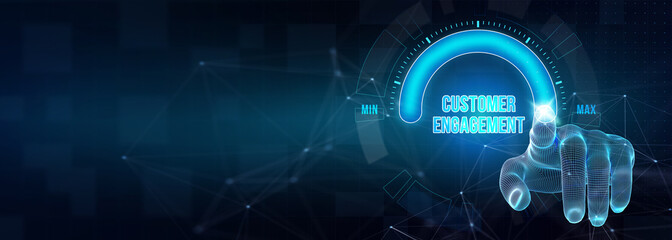 Business, Technology, Internet and network concept. Shows the inscription: CUSTOMER ENGAGEMENT. 3d illustration