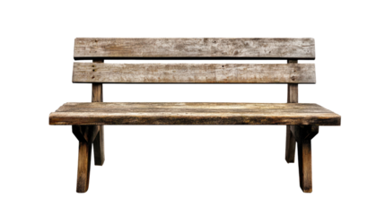 Wooden bench isolated on a white background