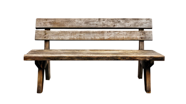 Wooden bench isolated on a white background