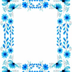 frame of flowers seamless pattern with birds and flowers