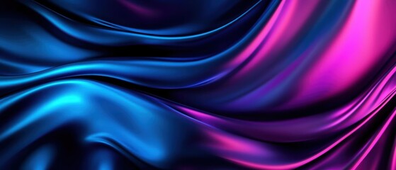 Obraz premium Vibrant silk fabric in swirling blue and pink hues, ideal for backgrounds.