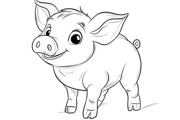 Naklejka premium Cute Platypus Cartoon Colouring Page for Kids