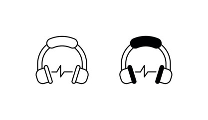 Ear Protection icon design with white background stock illustration