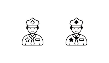Security Guard icon design with white background stock illustration