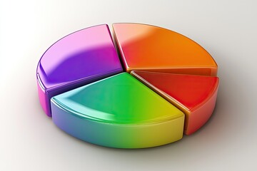 Obraz premium Colorful pie chart representing data segments, perfect for presentations, reports, or educational materials.