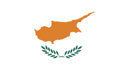 Hand drawn brush stroke flag of Cyprus illustration on white background