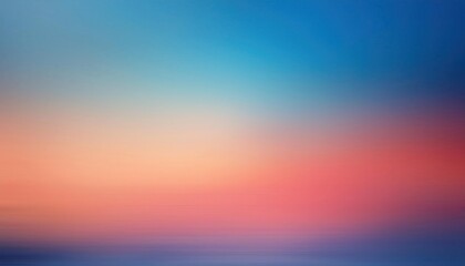 Soft Blurred Sunset Gradient. Sky Fading from Deep Blue to Warm Pink and Orange Hues, Evoking Tranquility and Calm, Ideal for Backgrounds or Minimalist Aesthetic Designs